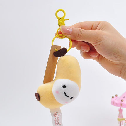 Smile Fruit Vegetable Plush Toys Doll Pendant Keychain Key Ring Bag Decor Kids - Aimall