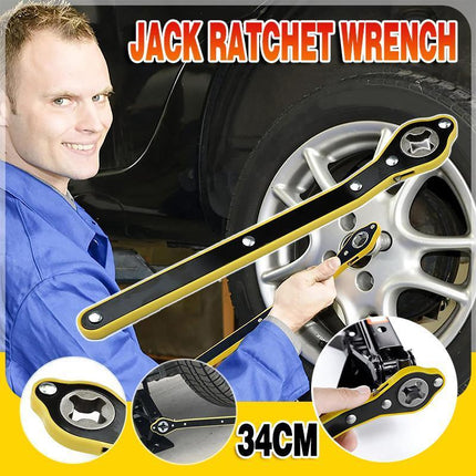 Car Labor-Saving Jack Ratchet Wrench Wheel Hand Crank Cross Wrench Repair Tool - Aimall