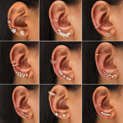 Simple Ear Clips No Piercing Stud Earrings Set Non Pierced Fashion Jewellery
