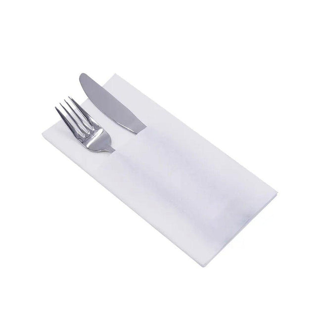 50/100PCS Disposable White Napkin Set Knife Fork Holder for Party Banquet Table