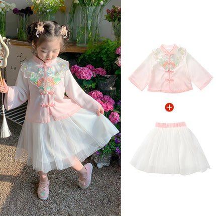 Girls Autumn Hanfu Dress Traditional Chinese Style Skirt Outfit for Daily Wear