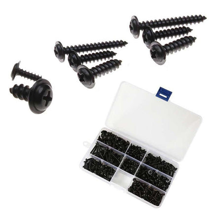 340PCS Black Self Tapping Screws Assortment for Metal Wood Repair and Fixing