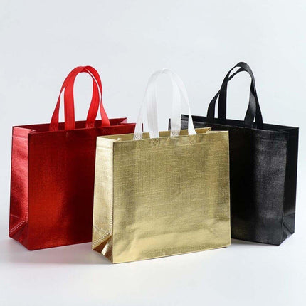 25PCS Embossed Non-Woven Tote Bag Fashion Shopping Gift Packaging Bag