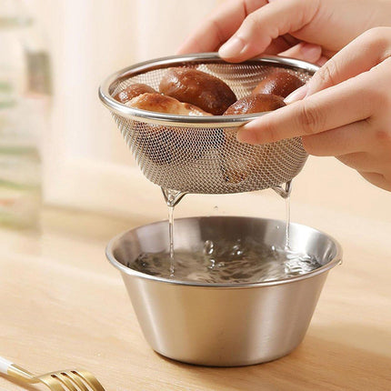 Mini Stainless Steel Sieve Drainage Basket Fruit Filter Basin for Kitchen Use