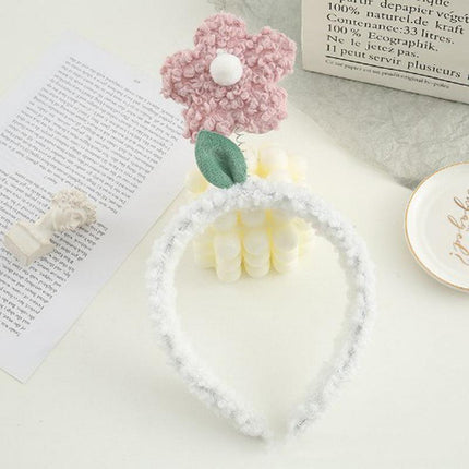 Cute Sunflower Headband Girl Women Party Hair Band Lamb Wool Hoop Clip Face Wash - Aimall