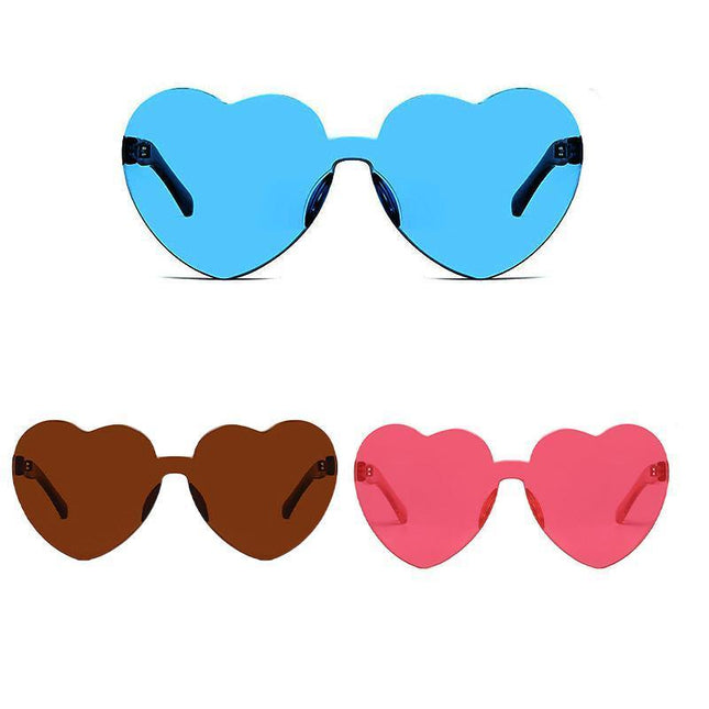 Love Heart Shape Sunglasses Fun Dress Party Festival Glasses Candy Colour - Aimall