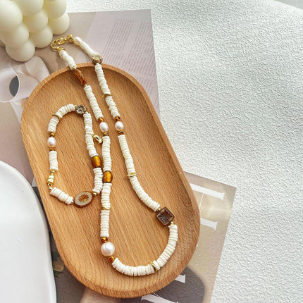 Pepe Wheel Pearl Necklace And Bracelet Set Elegant Jewelry For Women Fashion