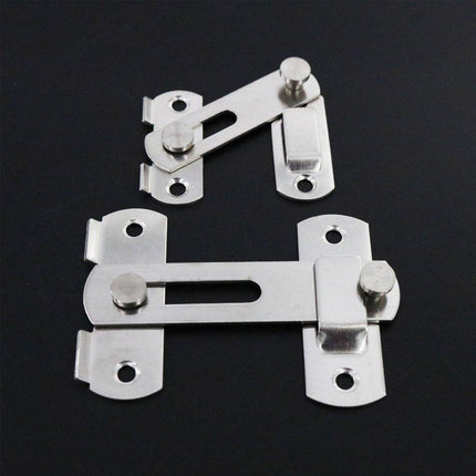 2 Sets 90 Degree Sliding Door Buckle Hitch Safety Latch Chain Lock Catch Kit