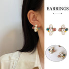 Handmade Petal Flower Earrings for Women Contrast Color Fashion Jewelry Trendy