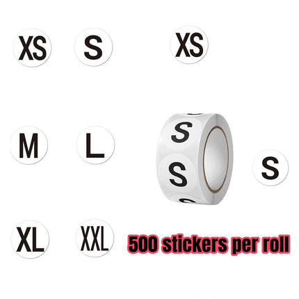 7 Rolls Clothing Size Label Sticker 1Inch Round Size Sticker Labels Self Adhesive