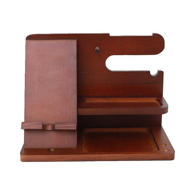 Wooden Mobile Phone Holder Desk Organizer Multifunctional Storage Shelf Stand