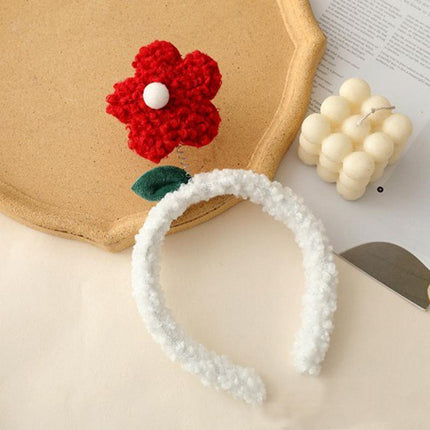 Cute Sunflower Headband Girl Women Party Hair Band Lamb Wool Hoop Clip Face Wash - Aimall