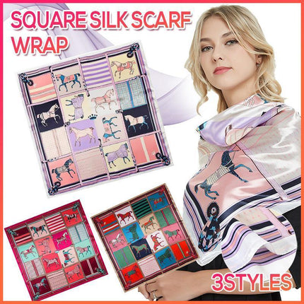 90x90cm Women Silk Satin Wrap Professional Lady Summer Beach Large Square Scarf - Aimall