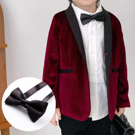 Solid Color Glossy Double-layer Children's Bow Tie Two-color Baby Korean Style Small - Aimall