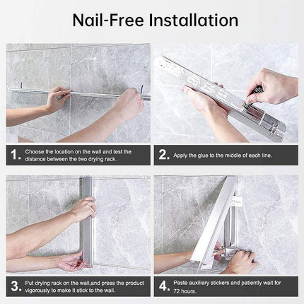 Mini Wall Hanging Retractable Clothes Drying Rack Space Saving Laundry Hanger