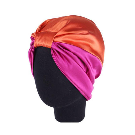 Imitated Silk Sleeping Cap Sleep Hat Womens Night Hair Styling Care Bonnet Wrap - Aimall