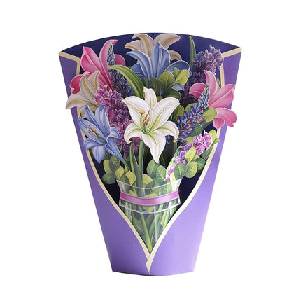 New Style 3D Pop Up Cards Paper Flower Bouquet Greeting Card for All Occasions