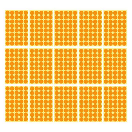 8/13/25/50mm Colour Sticker Dots Adhesive Round Labels Circular Scrapbooking Orange - Aimall