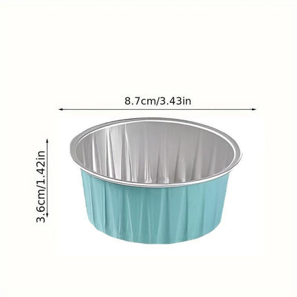 100Pcs Cake Tools Pudding Cake Aluminum Foil Baking Cups Cupcake Cup with Lids