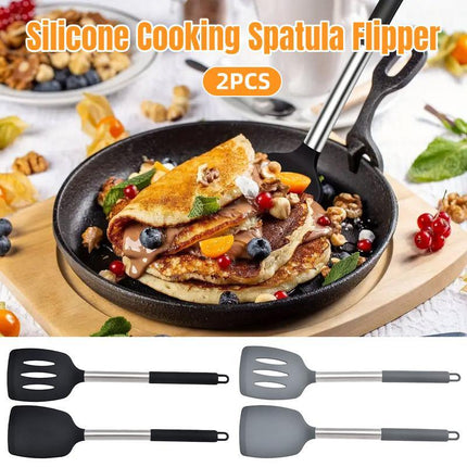 2pcs Silicone Cooking Utensils Stir Fry Spatula Kitchen Tools Non Stick Cookware