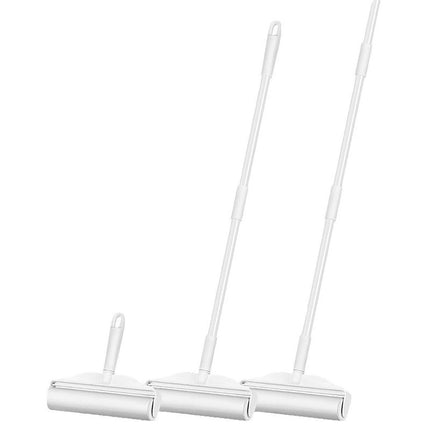 Dual Purpose Pet Hair Removal Roller Long Handle Sticky Lint Brush for Bed Floor