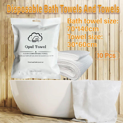 10pcs Disposable Bath Towels Travel Towels Soft Absorbent for Spa Hotel Bathroom