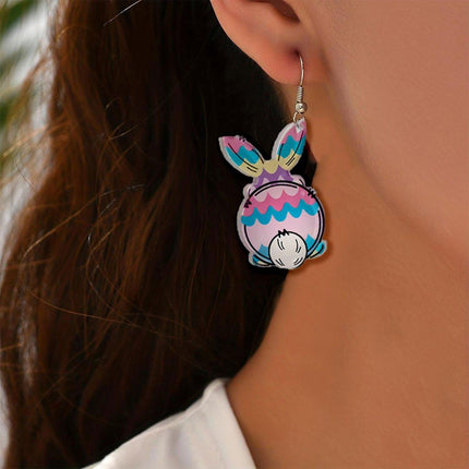 Easter Acrylic Bunny Earrings Cute Cartoon Rabbit Jewelry Spring Holiday Gifts