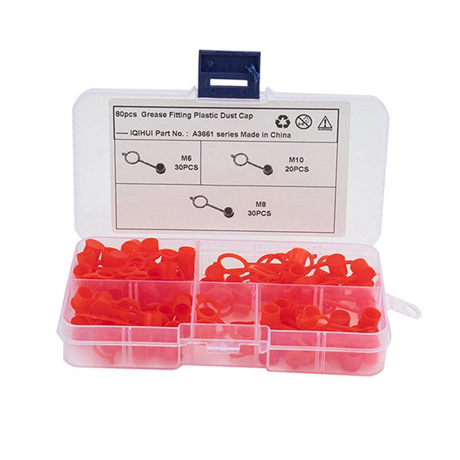 80pcs Boxed Iron Oil Nozzle Caps Dust Proof Grease Fitting Caps for Protection