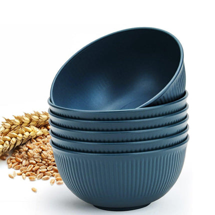 6pcs 26oz Wheat Straw Soup Bowl Set Home Kitchen Tableware Bowls