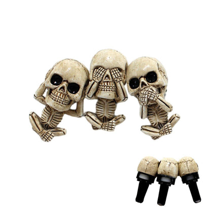 3pcs Ghost Head Car Decoration Accessories Halloween Ornament Vehicle Interior