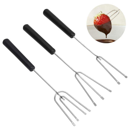 10PCS Stainless Steel Chocolate Dipping Fork Set Cake Decorating Tool Fruit Fork