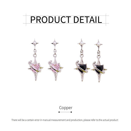 Four Star Stud Earrings for Women Stylish Sweet Cute Jewelry Fashion Accessories