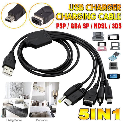 5in1 USB Charger Charging Cable for Nintendo NDSL / NDS /GameBoy Advance GBA SP - Aimall