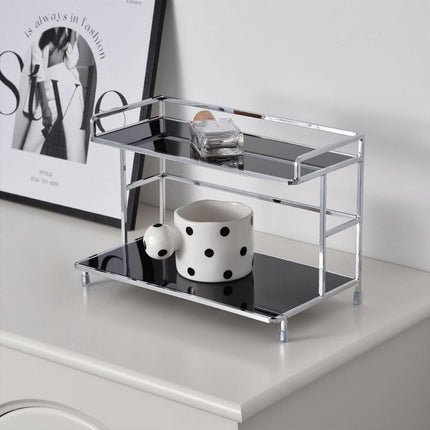 Kitchen Bathroom Desktop Storage Rack Water Cup Holder Cosmetic Iron Shelf
