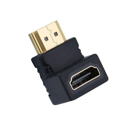 Utility HDMI Male to HDMI Female 90 Degree Right Angle Adapter Plated Converter - Aimall