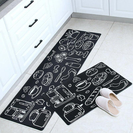 45×150cm Kitchen Mat Non-Slip Waterproof PVC Floor Rug Carpet Anti-Oil Easy Clean - Aimall