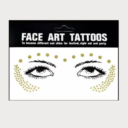 8Style Women Girl Face Gold Shine Body Temporary Tattoo Freckle Art Tattoo Paper - Aimall