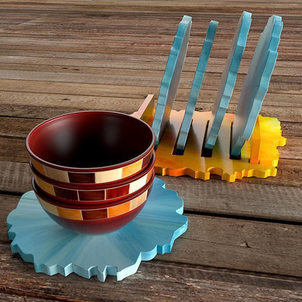 2x Coaster Stand Epoxy Resin Mold Cup Mat Holder Silicone Mould DIY Crafts Tool - Aimall