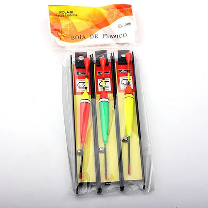 6Pcs Fishing Floats Set Fishing Bobber Hook Kits Straight Column Water Drop Type