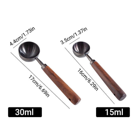 2pcs Walnut Coffee Measuring Spoon Long Handle Baking Milk Powder Spoon Set