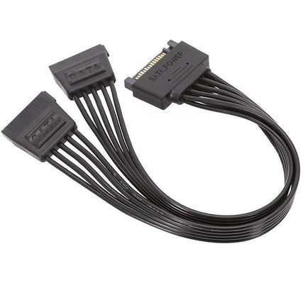 15 Pin SATA Power Y-Splitter Cable Adapter Extension 1 Male to 2 Female for HDD - Aimall
