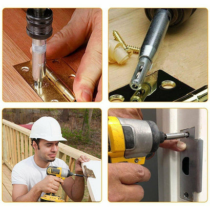 7-Piece Centre Drill Bits Set Self Centering Hinge Hole Drilling 1/4" Hex Shank - Aimall