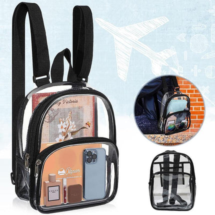 Transparent Backpack Bag Clear PVC Travel Shoulder Bag School Bag Strap Book Bag - Aimall