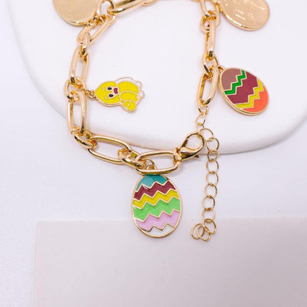 Easter Egg Chicken Bracelet Charm Fashion Jewelry for Women Spring Holiday Gift