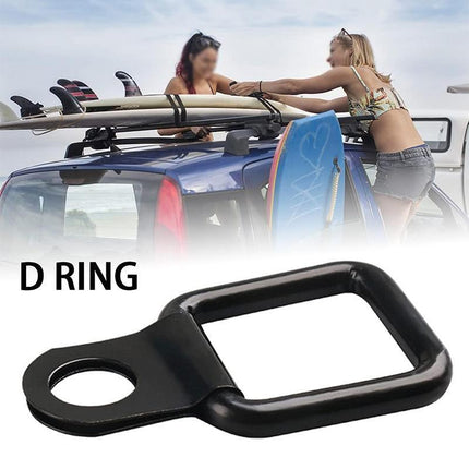 6PCS Black Heavy Duty Fixing Point Anchor Eye Tie Down Lashing Loop D-Ring Hook - Aimall