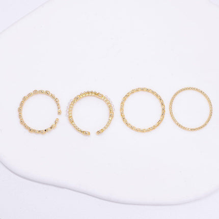 4pcs Simple Design Sense Rings Elegant and Modern Jewelry Set for Advanced Style