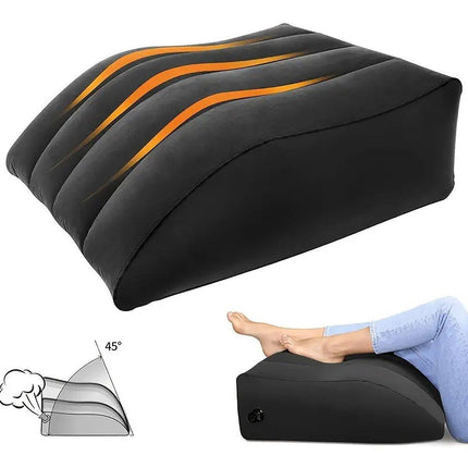 Inflatable PVC Leg Pillow Wedge Triangle Foot Cushion Flocking