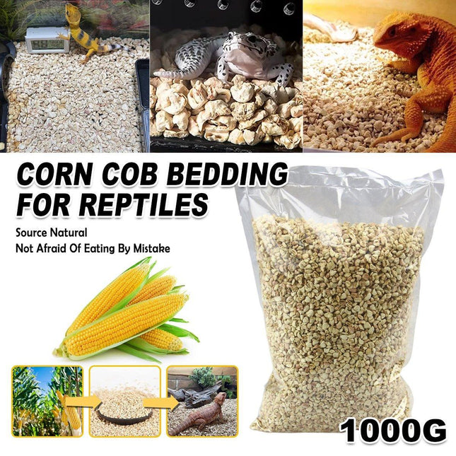 1kg Natural Corn Cob Bedding for Reptiles Small Animal Safe Habitat