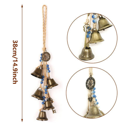 2X Witch Bells Protection For Door Knob Hanger Wind Chimes Clear Negative Energy