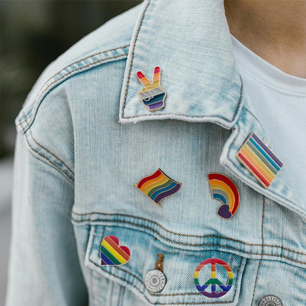 LGBTQ Rainbow Pride Brooch Equality Lapel Pin Ally Badge Gay Lesbian Support